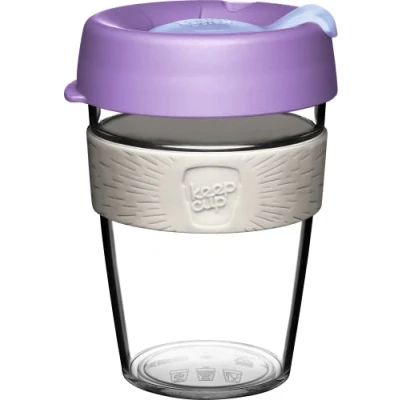 Image of KeepCup Original, Lightweight Plastic Reusable Coffee Cup with Splashproof Sipper Lid 12oz/340ml Moonshine