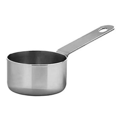 Image of Genware Mini Stainless Steel Presentation Saucepan 5 x 2.8cm Set of 6 Miniature Sauce Pan for Serving Sides and Sauces
