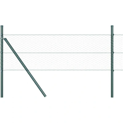 Image of vidaXL Hexagon Fence Green 0.4x10 m Steel