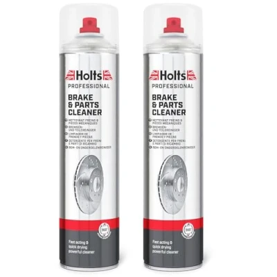 Image of Holts Heavy Duty Brake Cleaner Pack of 2 (600ml Each) Fast Drying Spray Removes Dust, Oil &amp; Grease For Disc Drum Brakes