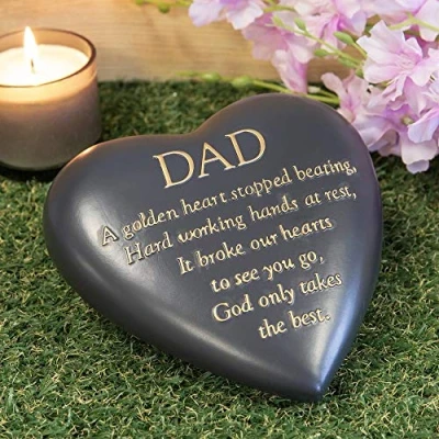 Image of Thoughts of you Dad Heart Shaped Remembrance Graveside Memorial Ornament