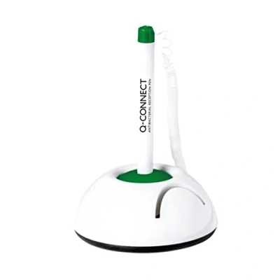 Image of Q Connect Antibacterial Reception Pen w/Paper Holder Plus x3 Ink Blue