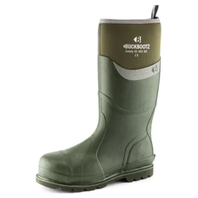 Image of Buckler BBZ6000GR Waterproof Rubber Safety Wellington Boots Green (Sizes 5 13) Men&#039;s/Ladies Wellies (13)