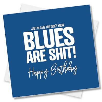 Image of Punkcards Birmingham City Birthday Card Funny Football Greeting From Ason Villa or West Fans