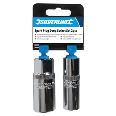 Image of Silverline Spark Plug Deep Socket Set 2pce 1/2&quot;