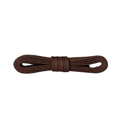 Image of Kaps Fancy Waxed Flat Shoe Boot Laces, 100% Finest Cotton, Colorful Fashion, 5 mm 0.19 inch Width, Many Colours And Lengths, Made in Europe (90 cm 36 6 eyelet pairs / 79 Brown)