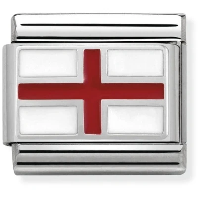 Image of Nomination Silver England Flag Stainless Steel