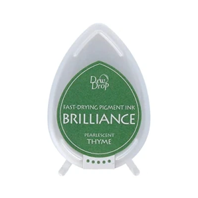 Image of Tsukineko 3.5 x 5 cm Brilliance Pigment Pearlescent Thyme Stamp Pad, Green