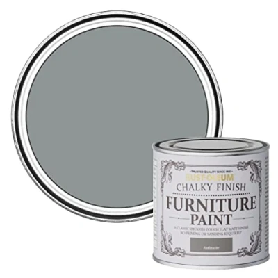 Image of Rust Oleum AMZ0037 Chalky Furniture Paint Anthracite 125 ml