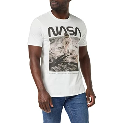 Image of Nasa Men&#039;s Aldrin T Shirt, White, M UK