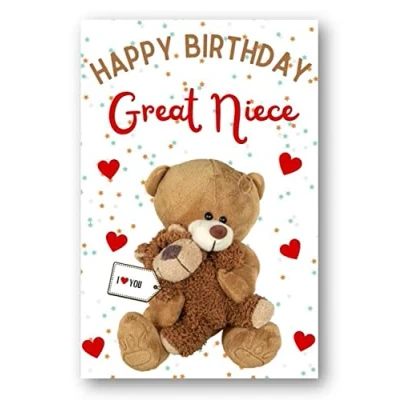 Image of Second Ave Great Niece I Love You Bear Cute Happy Birthday Card Greetings