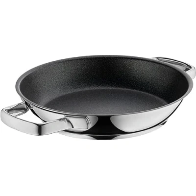 Image of WMF Cromargan 24 cm Serving Pan, Induction Stainless Steel, Oven Proof, 4.0 liters, Steel Handle, 1.08 kg, Germany (0775344021)