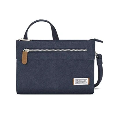 Image of Travelon Women&#039;s Anti Theft Heritage Small Crossbody Cross Body Bag, Indigo, 10.5 x 7 2