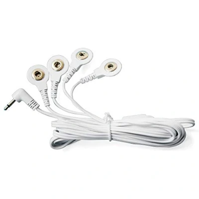 Image of KONMED 1 Pair Tens Electrode Lead Wires Jack 2.5mm Snap 3.5mm Connection