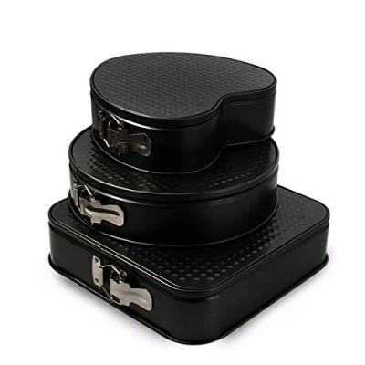 Image of Non Stick Quick Release Cake Tin with Loose Base Springform Cheesecake Pan Bake Tray Set of 3