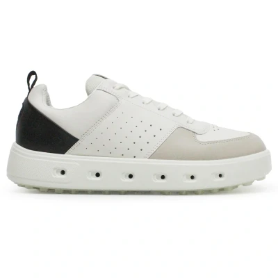 Image of ECCO Street 720 Golf shoes, Men&#039;s, Size: 7.5, White/black/gravel Leather and textile
