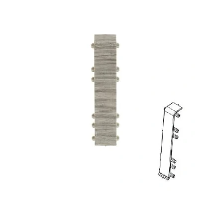 Image of Plastic Skirting Board High Line 2.5m PVC with Wire Cover Design (Joint Trim/Link, Dark Pine 317)