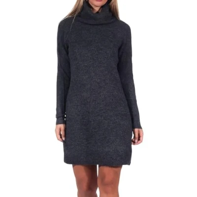 Image of ONLY Women&#039;s Onlrica Life L/S O Neck Dress KNT Noos Mini, Black/Detail: Melange, S