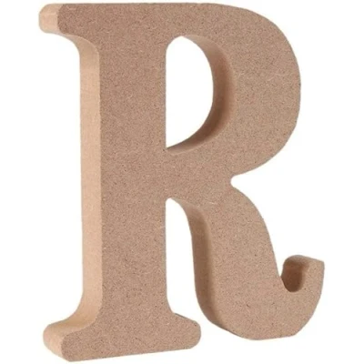 Image of Wooden MDF Letter R Size 13cm Tall Free Standing Letters for Arts &amp; Crafts Personalized Name Decor