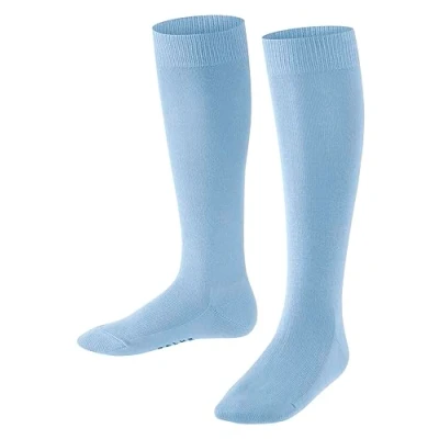 Image of FALKE Unisex Kids Family K KH Sustainable Cotton Long Plain 1 Pair Knee High Socks, Blue (Crystal 6290) new eco friendly, 12 2.5