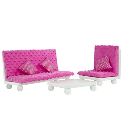 Image of Olivias World Baby Doll Wooden Furniture Lounge Sofa Dolls Chair TD 11930A/B