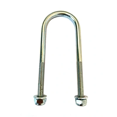 Image of U Bolt Round M8 Thread 45mm Inner Width x 120mm Length with Hex Nuts and Washers (1)