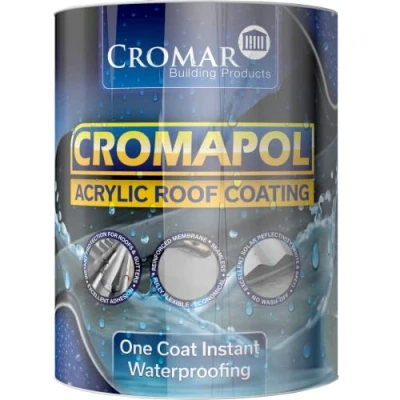 Image of Cromar Grey Cromapol Acrylic Waterproofing Roof Sealant Fibre Reinforced Coat 5Kg
