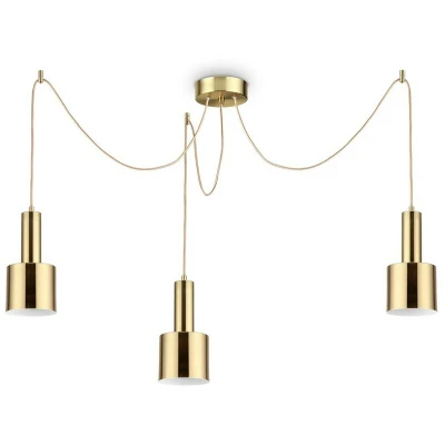 Image of Holly Indoor Ceiling Pendant Lamp 3 Lights Brass Satin, E27