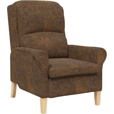 Image of vidaXL Modern Armchair Brown Fabric, Wood Standard Ergonomic