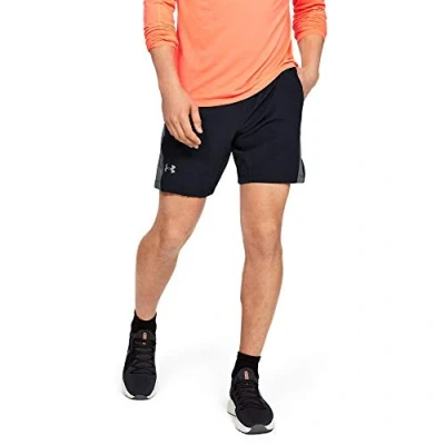 Image of Under Armour Men Speedpocket Linerless 9&#039;&#039; Short Black/Pitch Gray/Reflective (002), X Large