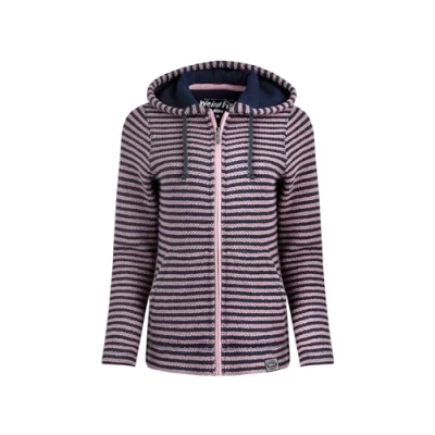 Image of Weird Fish Fisher Full Zip Stripe Eco Macaroni Hoodie Heather Size 16