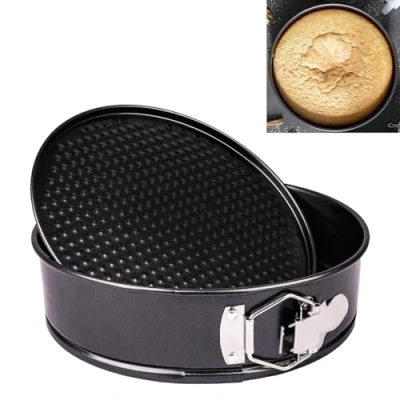 Image of Dolaso Cake Tin for Baking 8 Inch Tins Non Stick Round Shapes with Locking Clips 20cm Springform Pan Sponge Cakes Cheesecake Mousses Kitchen Accessories
