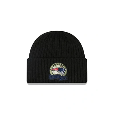 Image of New Era England Patriots NFL Salute to Service 2022 Black Cuff Knit Beanie One Size