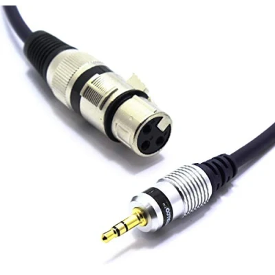 Image of XLR Female to Mini Jack 3.5 Stereo Cable 3m Vitalco 3 Pin Microphone AUX TRS 1/8 Inch Lead