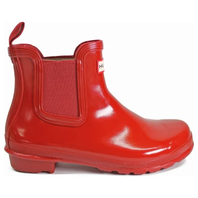 Image of Hunter Original Womens Gloss Chelsea BOOT Wellies, Women&#039;s, Size: 4, Military red Synthetics