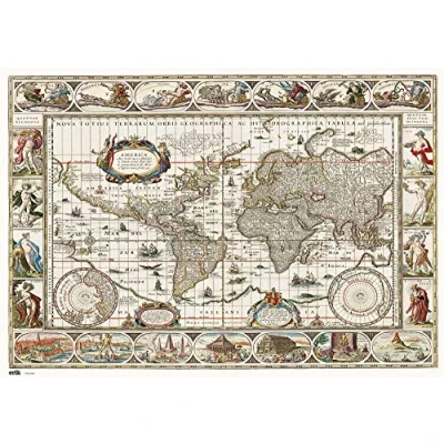 Image of Grupo Erik Ancient World Map Desk Mat Decor 13.5 x 19.5 inches 34.5 49.5 cm Pad Protector Cute Stationery Back to School Supplies for Kids