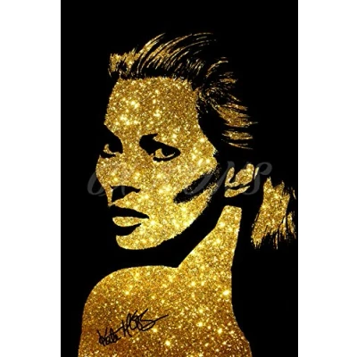 Image of Kate Moss Glitter Effect Art PRE Signed Photo Print Poster 12 X 8 INCHES (A4)