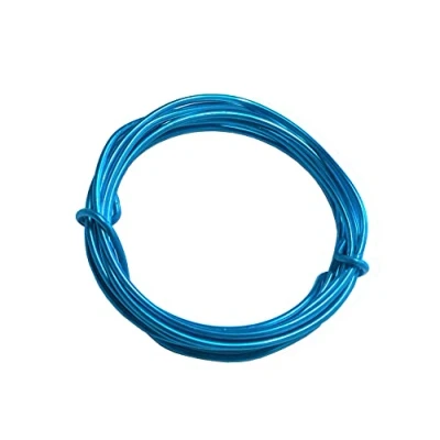 Image of Coloured Aluminium Wire 2mm x 2m. Colour Options. J2370 (ELECTRIC BLUE)