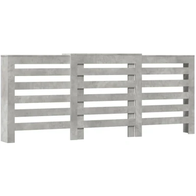 Image of vidaXL Radiator Cover Concrete Grey 205x21.5x83.5 cm Engineered Wood