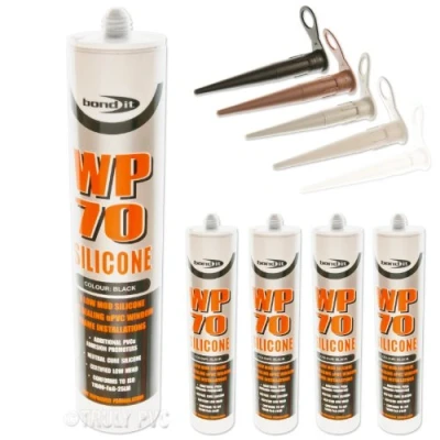 Image of 4 x White WP70 Silicone Sealant Low Modulus Builders External Windows Doors Upvc Wood