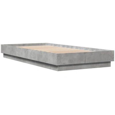 Image of vidaXL Bed Frame without Mattress with LED Lights Concrete Grey 100x200 cm