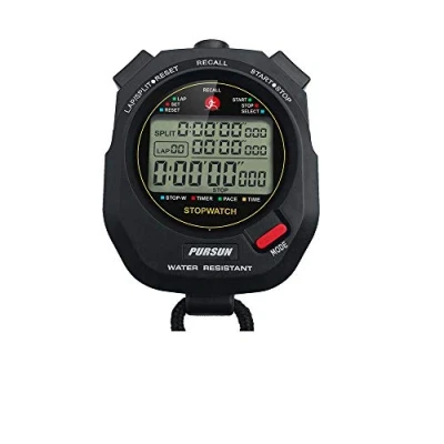 Image of QWM Professional Timer Stopwatch, Digital Sports Stopwatch with Countdown Timer, 100 Lap Memory, 0.001 Second Timing,Water Resistant,Multi Functional for Swimming Running Training Etc