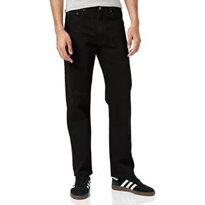 Image of BLUE CIRCLE Men&#039;s Bcb5 Straight Jeans, Black (Black Black), 46W 30L UK