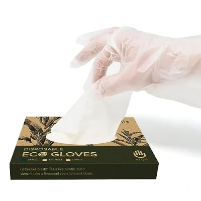 Image of joeji&#039;s Kitchen 100pcs Eco Friendly Biodegradable Disposable Gloves Small Size Non Latex Corn Starch Compostable and Safe Food Prep Gloves…