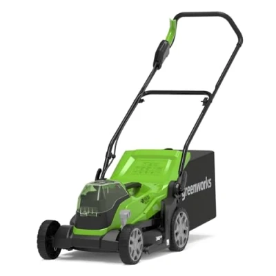 Image of Greenworks Lawn Mower 2x24V(48V) Cordless Lawnmower with Mulcher + 40L Grass Bag. Fast Cutter up to 420m². 36cm Cutting Width. Tool Only WITHOUT Battery and Charger, 3 Year Guarantee, G24X2LM36