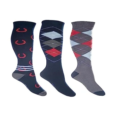 Image of HKM Sock Cardiff Grey/Blue 5.5