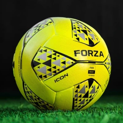 Image of FORZA Icon Pro Match Football Size 3, 4 &amp; 5 Balls Available for Footballs Matches (Size 4, Fluorescent Yellow)