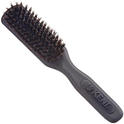 Image of Kent AirHedz Pro Narrow Pure Bristle Paddle Brush Graphite Grey