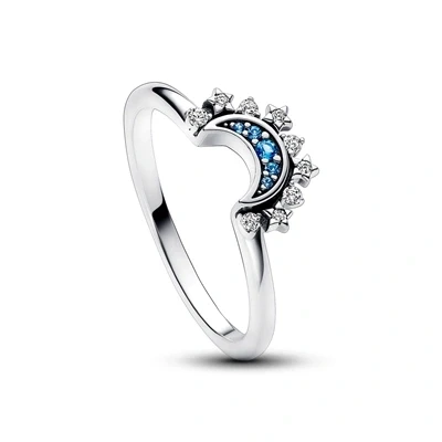 Image of Pandora Celestial Blue Sparkling Moon Ring 60