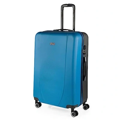 Image of ITACA Rigid Suitcase Medium Size ABS 65cm Hard Shell Lightweight 20kg with TSA Combination Lock and Resistant Travel Size, Blue Anthracite